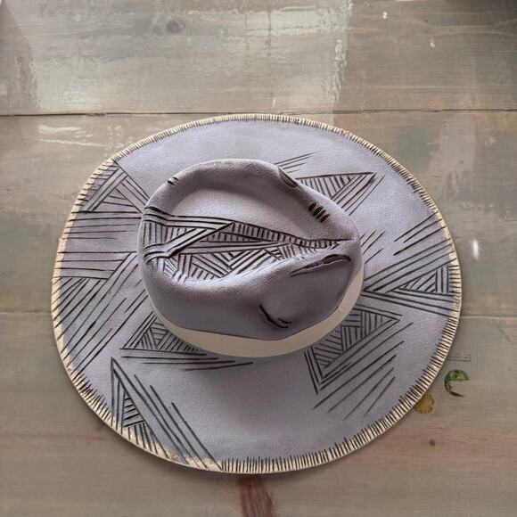 Original USA Gray Geometric Design Cowgirl Hat NWT - Picture 4 of 13